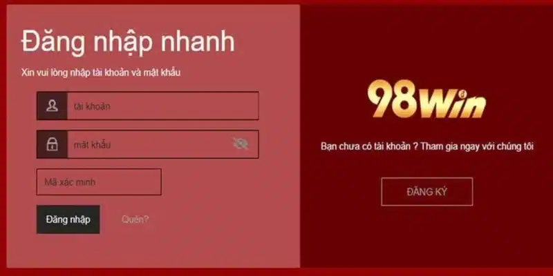 Thực hiện đăng nhập 98WIN dễ dàng trong 1 phút