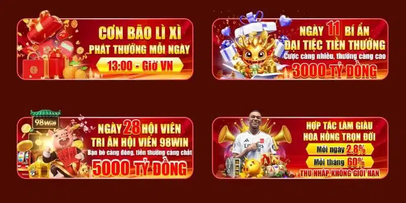 Khuyến mãi 98WIN cho tất cả người chơi